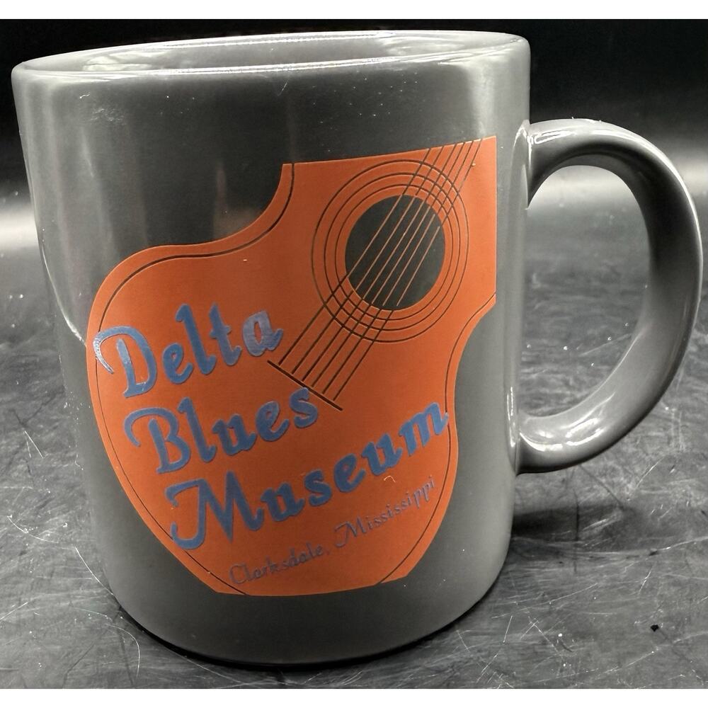 Delta Blues Museum Mug Clarksdale Mississippi Gray Ceramic Coffee Cup Guitar